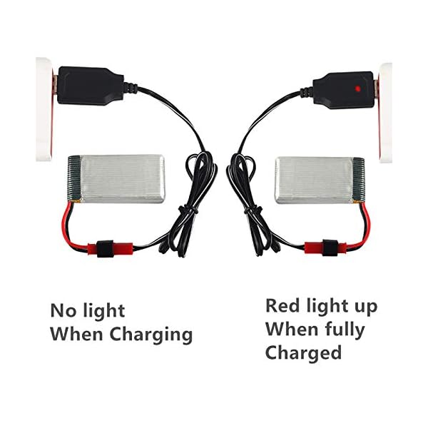 CBB 3.7V 1800mah Lipo Battery 25C JST Plug for RC Quadcopter Drone Battery 2 Pack with USB Charger - Image 6
