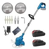 コードレス 草刈機 充電式草刈機 電動草刈り機 芝刈り機 除草機 電動 24V/36V コードレス 草刈機 伸縮 90°角度調整 3種類のブレード 軽量1.8Kg 安全 無線 充電式 コードレス 草刈り機 2個バッテリー・充電器・替刃付き-24V