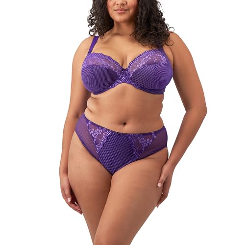 Image of Elomi Women's Charley Stretch Plunge Bra: Stretch Lace & Mesh, Racerback Option. Low Plunge UK Sizes D-JJ, US Sizes D-N