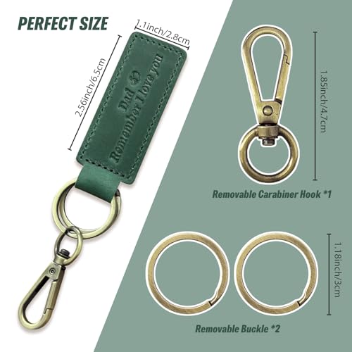 Image of Dad Keychain - Remember I Love You Dad, Leather Keychain for Father from Daughter or Son