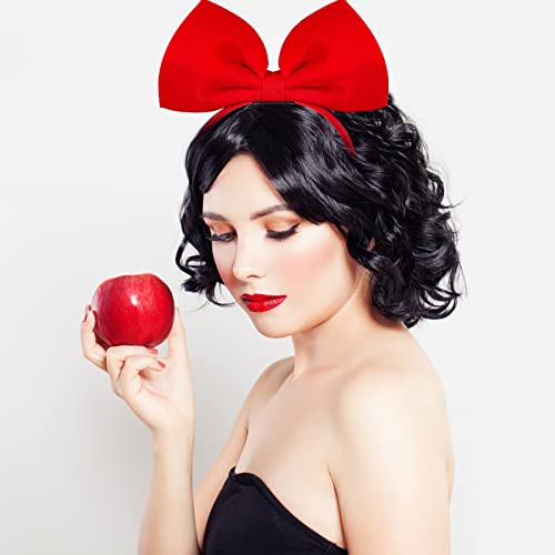 Bow Headband Red Bowknot Headband Christmas Big Bow Hair Hoop Cute Girls Kids Party Decoration Headdress Christmas Cosplay Costume Headwear Halloween Makeup Handmade Headpiece Hair Band Elastic Hair Accessories #TOP1