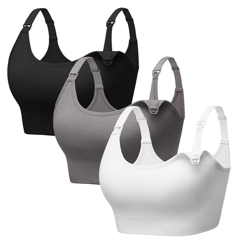 Angelhood Non-Padded Minimizer Nursing Bras for Breastfeeding Support Maternity Sports T-Shirt Bras Wireless Sleep Bralettes