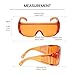 Medspex 1003 Dark Orange Fitover Dental Safety Glasses Protection for Teeth Whitening LED Light Eye Shield Red Light Goggles Blue Light Blocking Glasses Fit Over Prescription Glasses Anti Fog Scratch