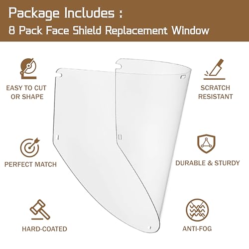 8 Pack Face Shield Replacement Lens Compatible with Jackson Safety Maxview by RRKJYXGC - Used condition - Image 6
