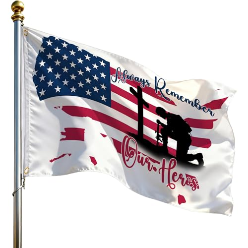 Memorial Day Flag 3x5 Ft Double Sided Outdoor Memorial Flag Veteran Flag for Yard House Patriotic Memorial Day Flags for 4th of July Independence Day Veterans Day Decor
