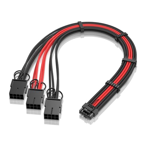 EZDIY-FAB dp PSUP[u X[uP[uA16 s (12+4) 12VHPWR PCIe 5.0 RlN^IX - 3X PCIE 8 sARTX 4080 3090Ti pA16AWG 30CM vCXg[ꂽP[