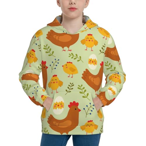 Cute Chicken and Chicks Kid Hoodies Boys Sweatshirts Girls Pullover with Pocket - Main Image