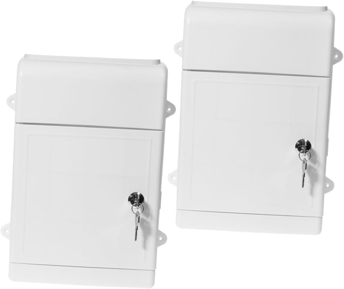 Angoily 2set Wall Mount Mailbox Outdoor Mail Box Weatherproof Suggestion Box for Office Community