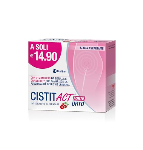 Cistit Act Forte Urto, Integratore Alimentare per Vie Urinarie, 14 Bustine