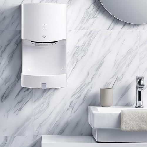 Sèche-mains automatique mural électrique avec bac de récupération d'eau et soufflage rapide - 8