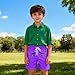 Boys Girls Kids Swim Trunks Beach Shorts Funny Expression Print Novelty Face Summer Board Shorts with Pockets Purple