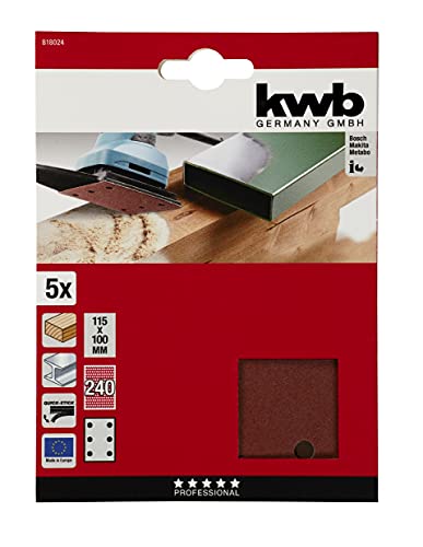 kwb Schleifstreifen 115x100 mm aus Edelkorund mit Körnung 240, werkzeugloser Wechsel… – Ansicht 2