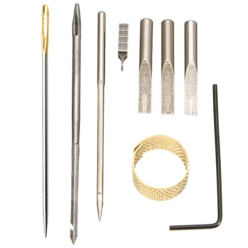 CCChaRLes 48 Pcs Outils De Bricolage En Cuir Kit Couture À La Main Couture Poinçon Sculpture Selle De Travail