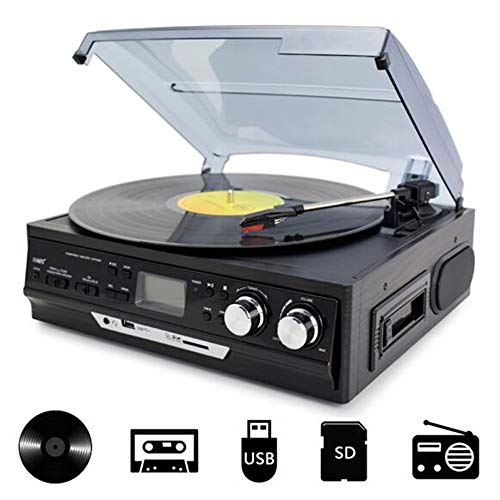 Plattenspieler Mit Bluetooth, Nostalgy Edition, Retroanlage, Lautsprecher, Radio-Tuner, UKW, MW Empfänger, RDS-Funktion, USB, CD-Player,