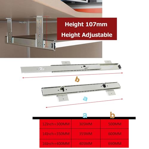 Guías para cajones de extensión completa con ajuste de altura y rodamiento de bolas 4