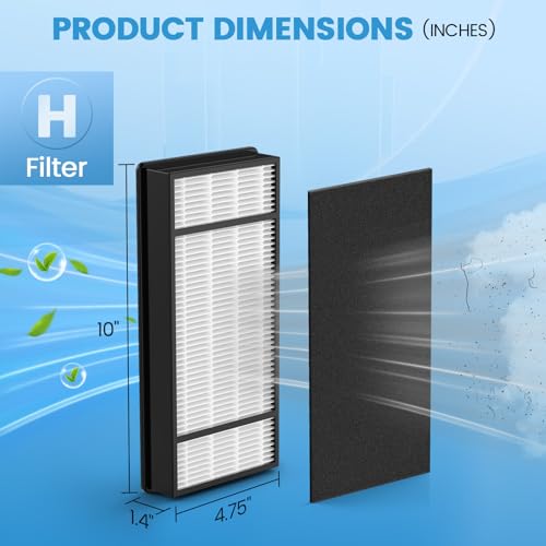 Image of HRF-H1 Filter Compatible with Honeywell H Filter, 2 HEPA+4 Carbon Filters H Compatible with Honeywell HRF-H1 HRF-H2 Fits Model HPA050, HPA150, HPA060, HPA160, HHT055, HHT155 Series
