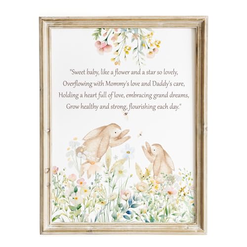 Image of MAYJ Bunny Nursery Room Decor Watercolor Prints Animal - Gift Wall Art for Baby Girl Boy Kids 11X14 Unframed