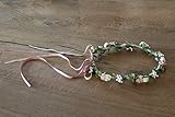 Diadema dama de honor de flores ajustable diametro aprox.20 cm