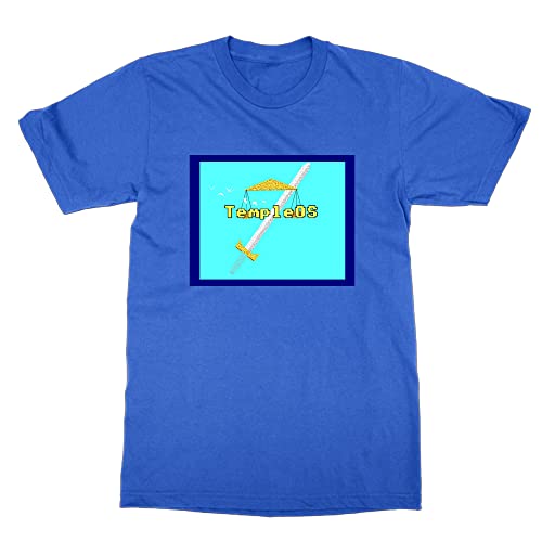 T-shirt TempleOs bleu en taille L pour homme