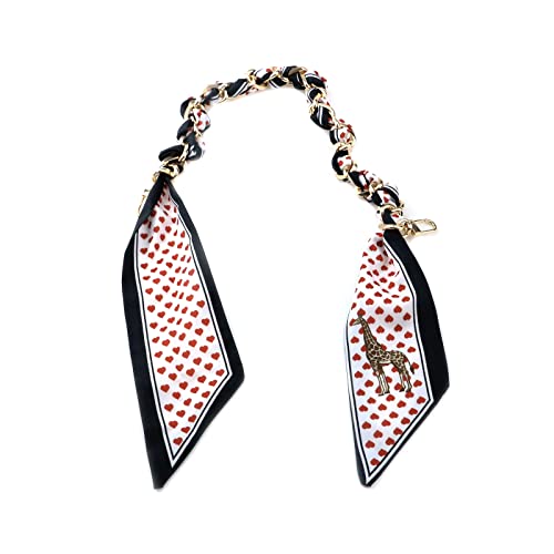 Image of Silk Scarf Purse Chain Strap Handbag Handle Replacement Elegant Bag Decoration for Ladies Bag