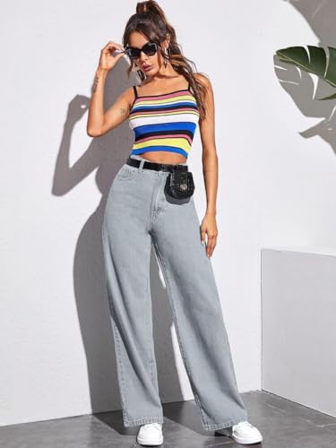 Image of Glossia Denim Baggy Jeans for Women | Stretchable High Waist Straight Fit Jeans for Women | High Rise Stretch Denim | Loose Fit Plus Size Denim (Sizes - 24 to 44) WJ51-1205-$