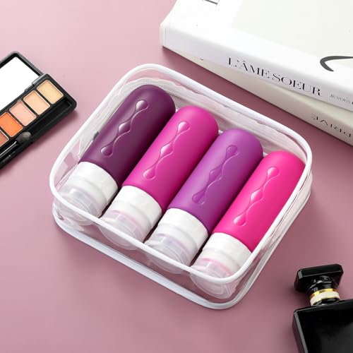 Image of Gemice Travel Bottles for Toiletries Tsa Approved Size Containers BPA Free Leak Proof Tubs Refillable Liquid Accessories Cometic Shampoo and Lotion Soap