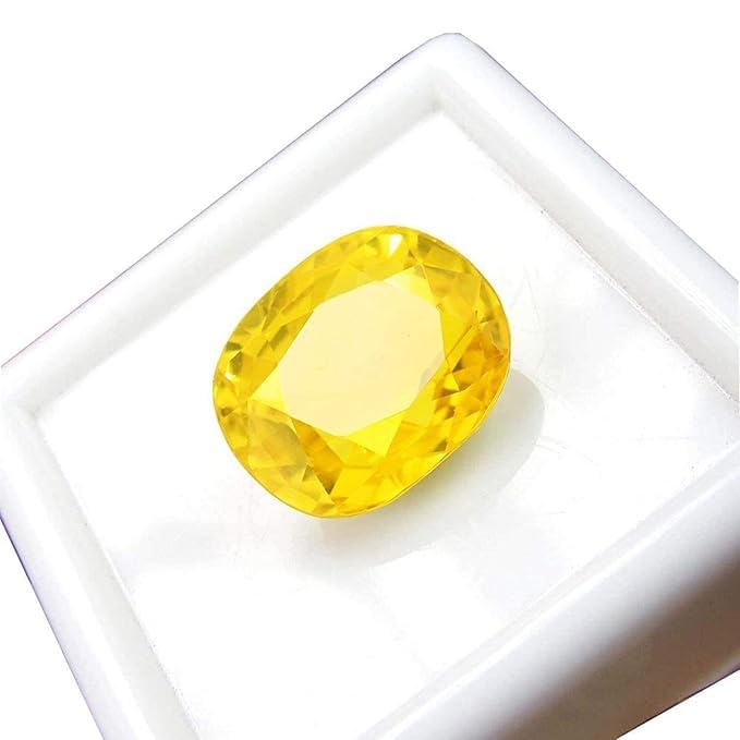 Saphir jaune véritable de 6,52 carats le cadeau en pierre précieuse idéale