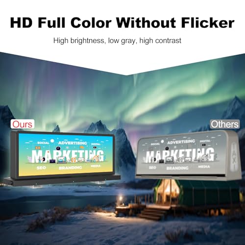 Image of Double Sided Taxi Top LED Display, 4500nits High Brightness Commercial Advertising Car Roof LED Screen, IP65 Waterproof Advertising Display, 3G /4G /WiFi /USB Control, Wireless Remote Control