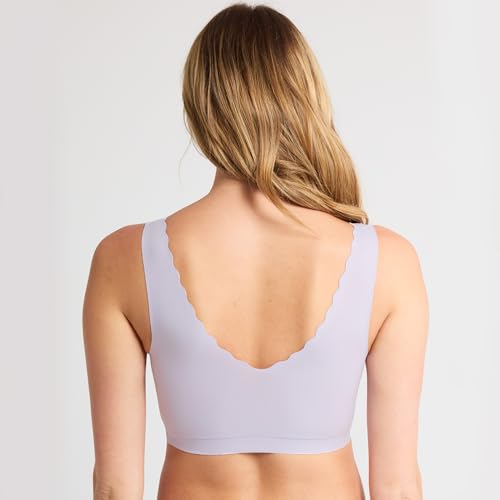 Image of Floatley Cozy Scalloped Bra Comfort Wirefree Full Coverage Seamless Bra with Embedded Pad for Women