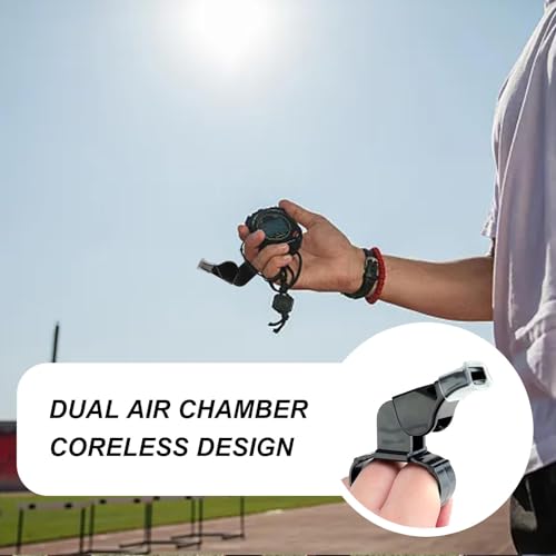 FINELYCR 4 Piezas Silbato Arbitro, Silbato con Empuñadura para los Dedos, Silbatos con Protector Bucal Antimordeduras, Sonido Fuerte, Apto para Deportes y Competiciones - imagen 5