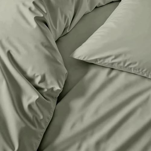 Image of Italic Luxe 100% Australian Cotton Bedding Bundle - 400 Thread Count - California King - Breathable & Luxurious - Includes Deep Pocket Fitted Sheet, Flat Sheet & Pillowcases (Moss)