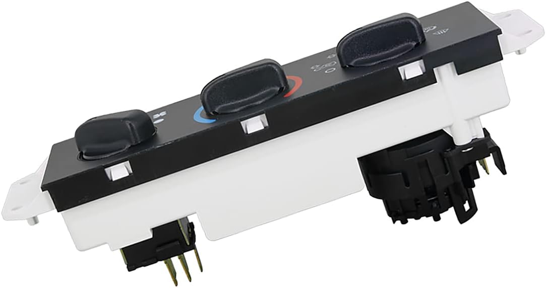 Heater Control with Blower Motor Switch 55037473AB for Jeep TJ 1999-2004 Wrangler 1999-2004, Black, Push Button, Rotary, Manual