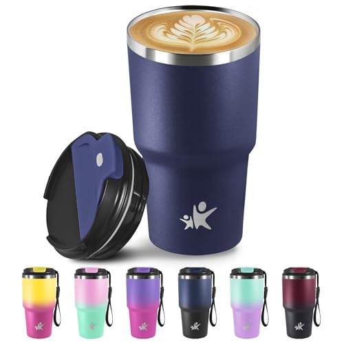Grsta Termo café 20oz, copo térmico, caneca térmica de aço inoxidável, à prova de fugas, copo térmico café para transportar, Travel Mug de aço inoxidável para água quente e fria e chá de
