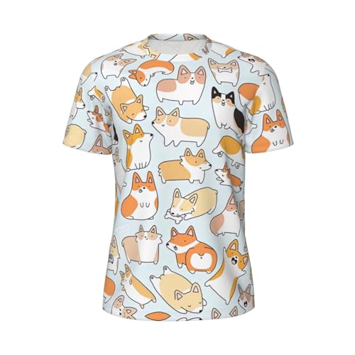 Dry Fit Hunde-T-Shirts für Herren – feuchtigkeitsableitende Fitness-Shirts, Workout-Shirts mit Rundhalsausschnitt, ideal für Fitness, Schwarz, L