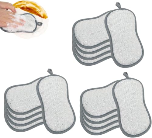 Image of Multifunctional Double Wire Dishwashing Rags, 2026 New Multipurpose Sponge, Durable Cleaning Cloth for Home Kitchen,Dish Sponge for Kitchen Cleaning, Reusable Cleaning Pad for Families (15)