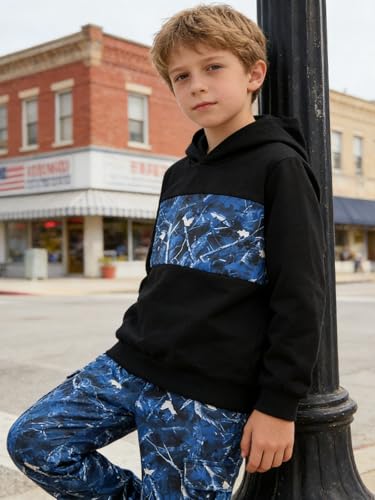 Image of 5-12 Years Boys Clothing Set Camo Hoodie & Cargo Pants Outfits Set 2025 Fashion Clothing