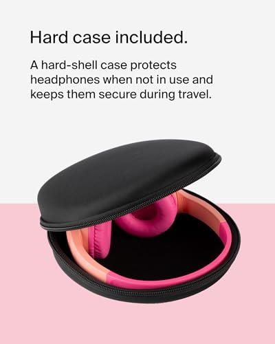 Image of Belkin SoundForm Mini Wireless Headphones for Kids with Built-in Mic (Circumaural, 30H Battery Life, Learning, Travel, Fun Stickers, for iPhone, iPad, Galaxy) - Pink