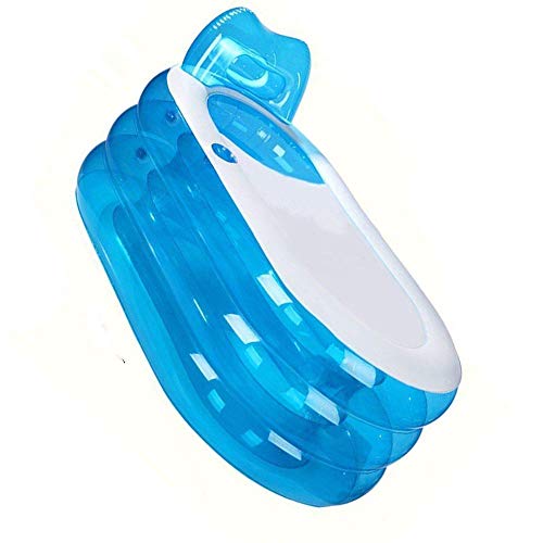 Xelparucoutdoor Portable Folding Inflatable Bathtub,145cm Adult Spa Pool Suitable for Children Kid, Baby, Old people Shower Inflatable Pool Bathroom Home ;Fully Inflated 57x31x26 Inches;(Blue)