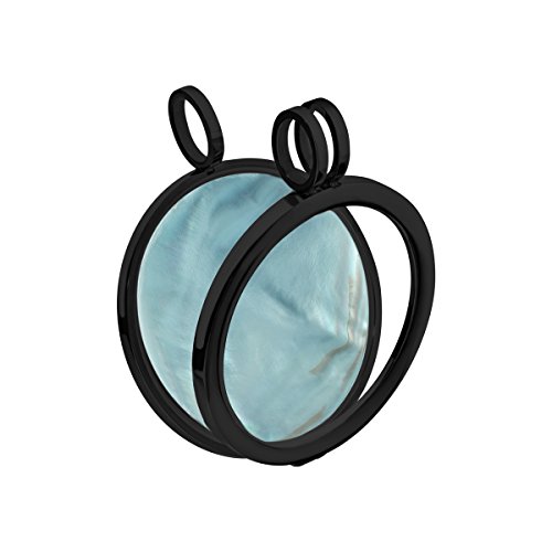 Colgante de Moneda de 25mm Acero Inoxidable Negro para Mujer 3
