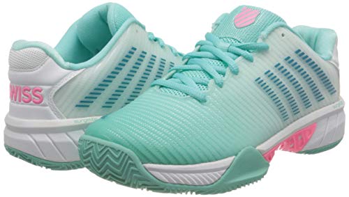 Image of K-Swiss Performance Women's Tennis Shoes, Blue (Aruba Blue /White /Soft Neon Pink 439), 6.5 UK