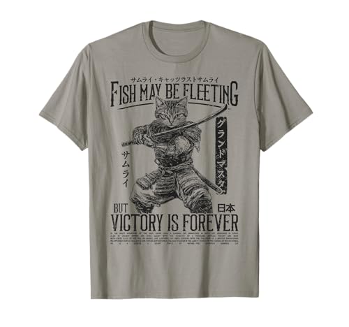 Samurai Cat Warrior Ukiyo Otaku Streetwear Cat Samurái Camiseta