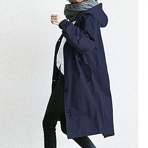 Sobretudo feminino quente com capuz para inverno solto à prova de vento casaco selvagem elegante cor