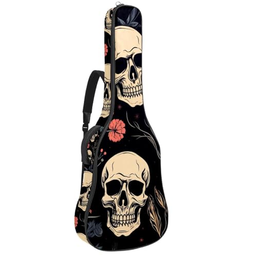 Housse guitare classique Halloween Squelette Decor 19 avec 2 poches de rangement