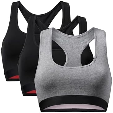 DANISH ENDURANCE Bügelloser Bralette-BH aus Bio-Baumwolle, 1er & 3er Pack | Bralette-BH aus Bio-Baumwolle, Bügellos & Nahtlos, Bequem & Weich für Alltag & leichte Workouts, Activew