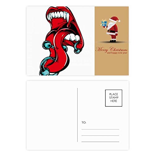 Cartes postales en forme de dent père Noël rouge x20 papeterie dentiste