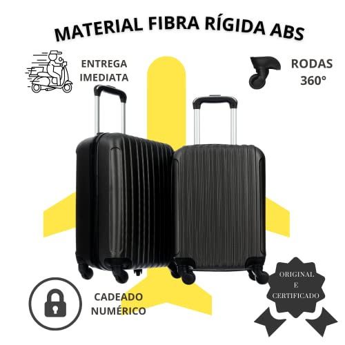 Kit Conjunto de Malas de Viagens Para Bordo Fibra Rígida ABS 2un