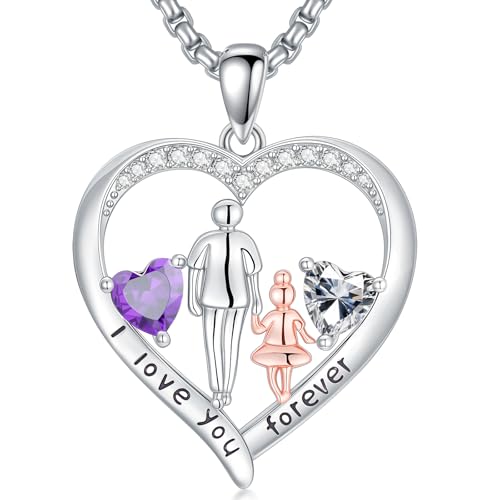 Zoeniya To My Daughter From Dad/Father,Daughter �a���΃y���_���g�l�b�N���X I Love You Forever Love Heart Jewelry �N���X�}�X �o�����^�C�� ��̓� �a�����M�t�g ���� ��