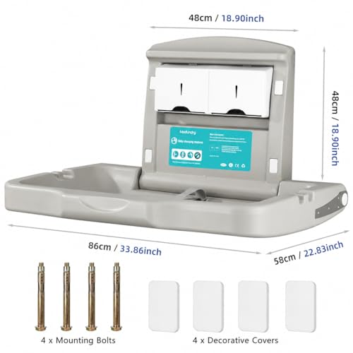 Image of Wall Mounted HDPE Fold-Down Baby Changing Station