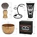 Shaving Brush Kit For Men, 4 In 1 Shaving Brushes Set Includes Badger Hair Shaving Brush, Wood Bowl, Shaving Cream and Stainless Steel Shaving Holder