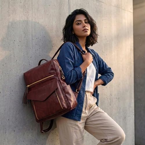 Image of VISMIINTREND Backpack for Women | Stylish Vegan Leather Backpack Bags for Women | College Bag for Girls | Office, Travel & Daily Use